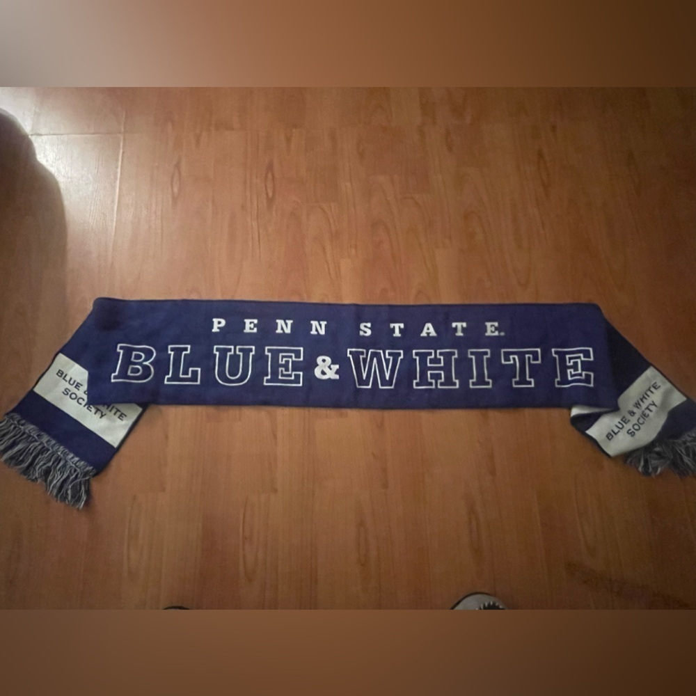 PENN STATE Tradition Scarves BLUE AND WHITE SOCIETY Reversible FRINGED SCARF